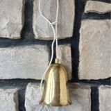 4 antique Swedish pendant lamps in gilded brass by Boréns