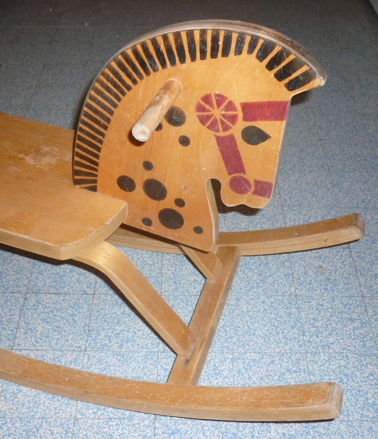Vintage wooden rocking horse