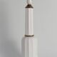 White Opaline Glass & Brass Heiberg Table Lamp, Denmark, Mid-19th century