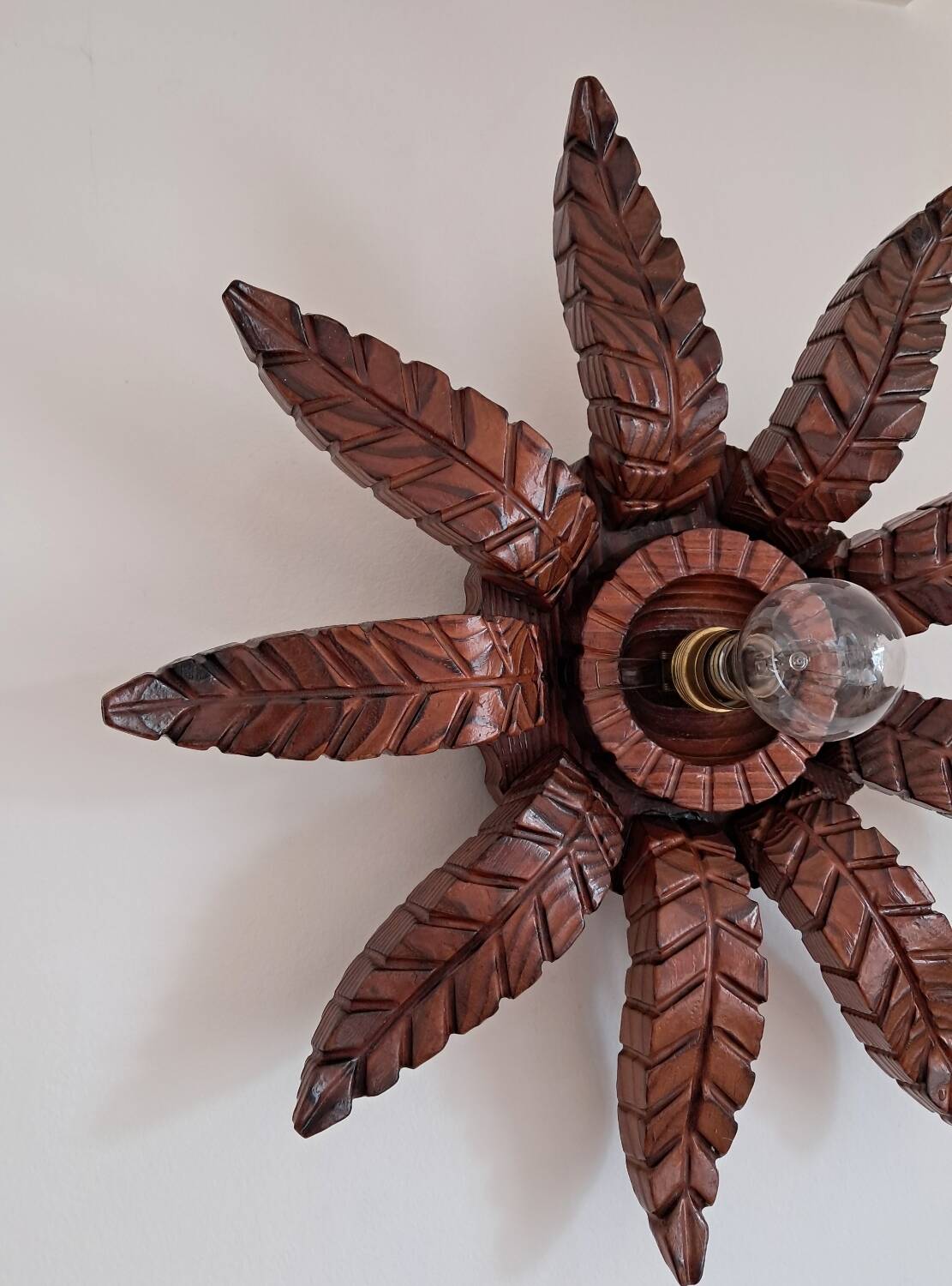 Old wooden wall light