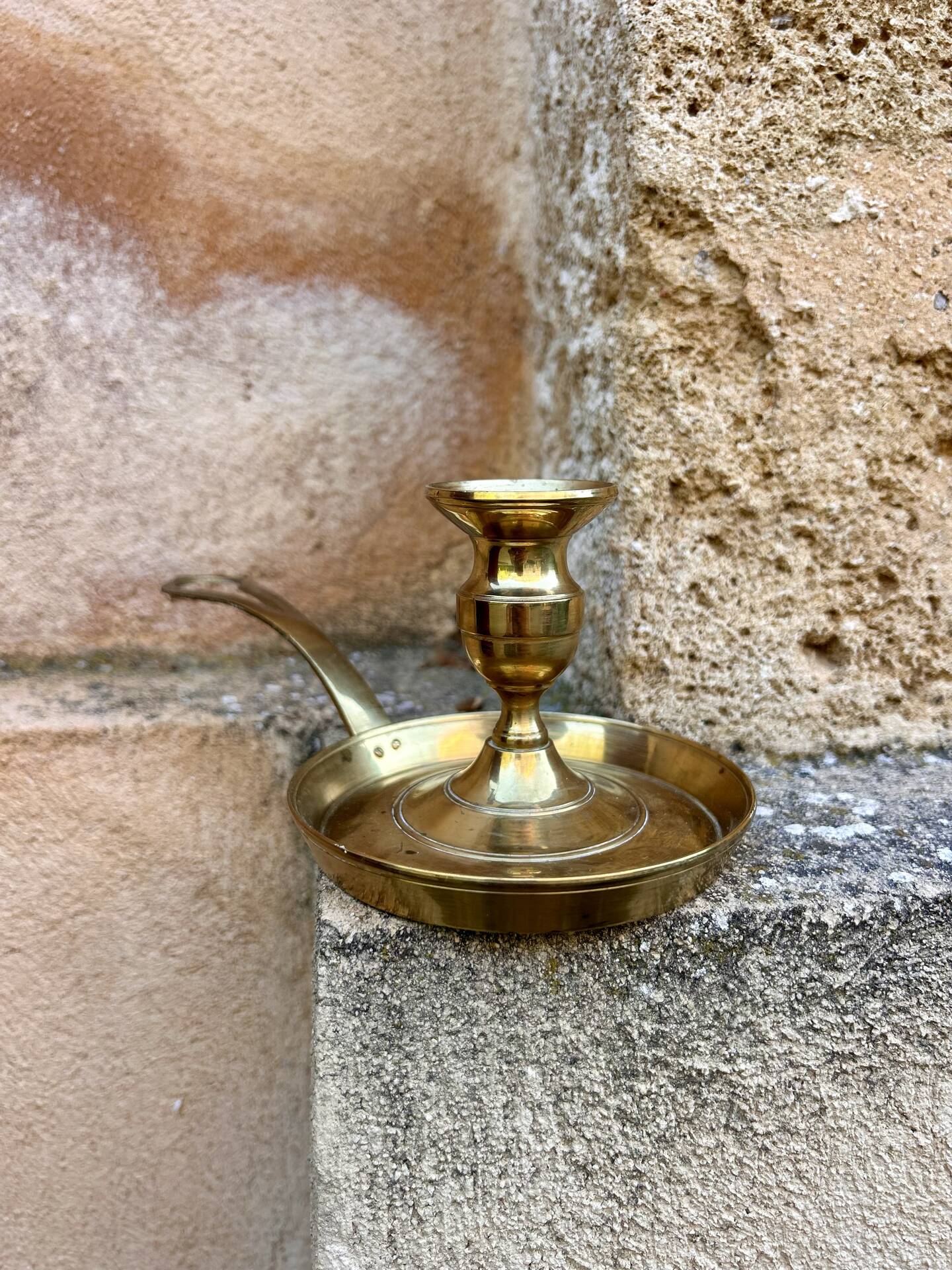 Brass hand candlestick