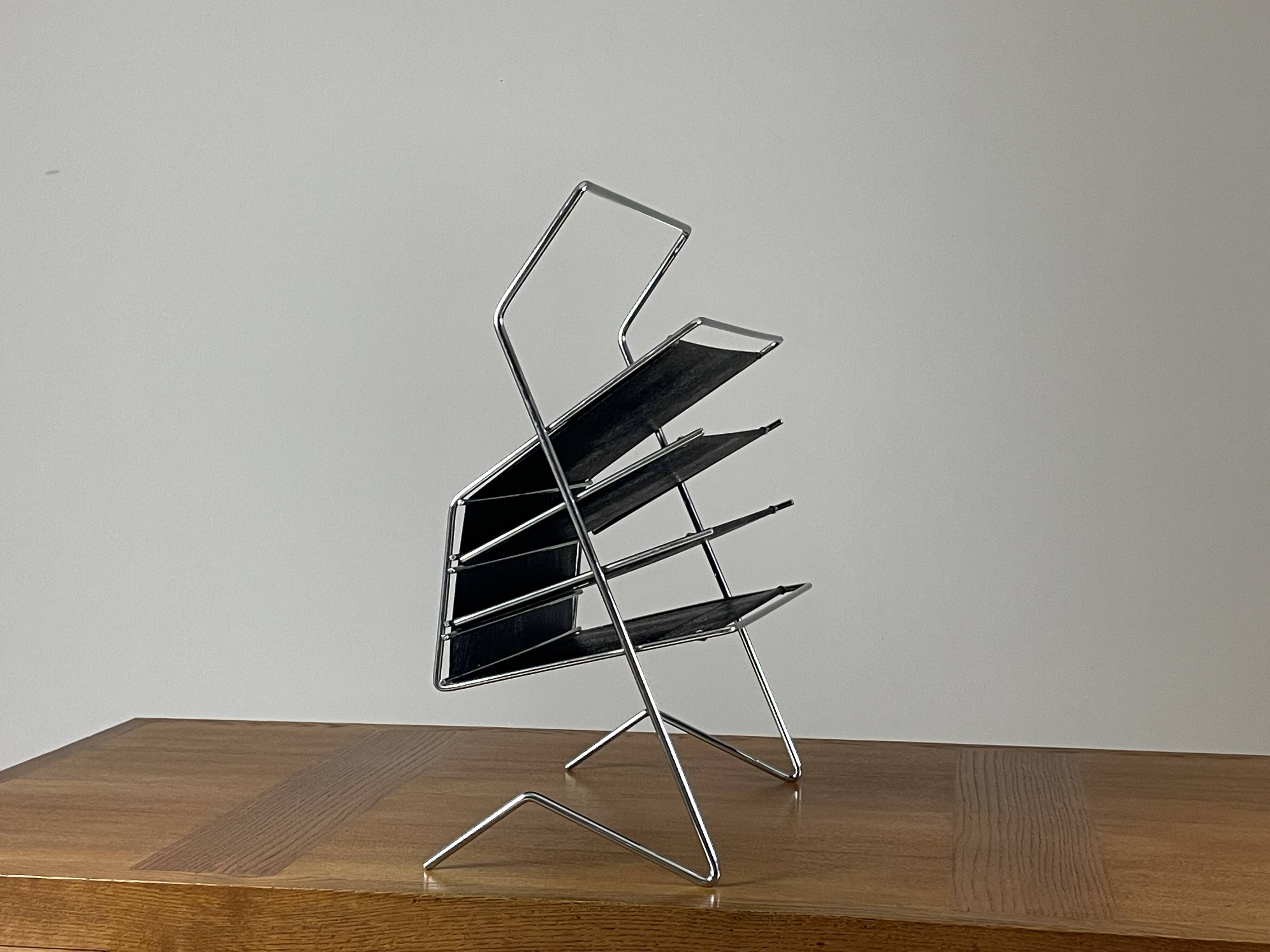 Vintage magazine rack by voss, germany, 1960s