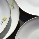 10 assiettes dessert porcelaine décor fleurs Melitta