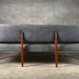 Scandinavian sofa teak and fabric