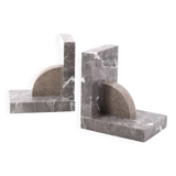 Art Deco Grey Marble Bookends