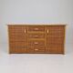 Italian Bamboo and Rattan Chest of Drawers or Credenza, 1980s