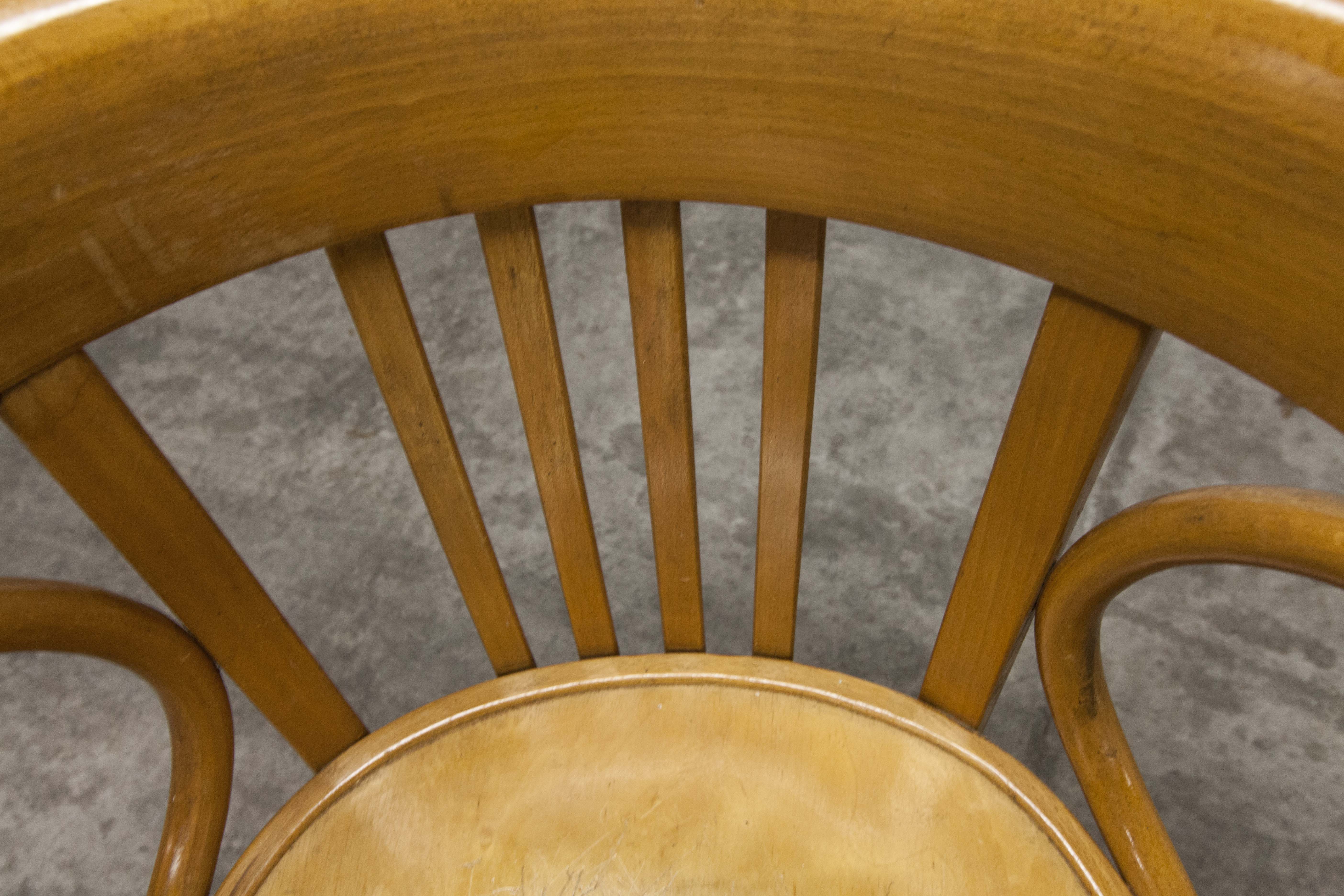 Signed Baumann desk armchair light wood