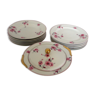 Lot legumier 6 assiettes plates et 6 assiettes creuses porcelaine ch ahrendfeld