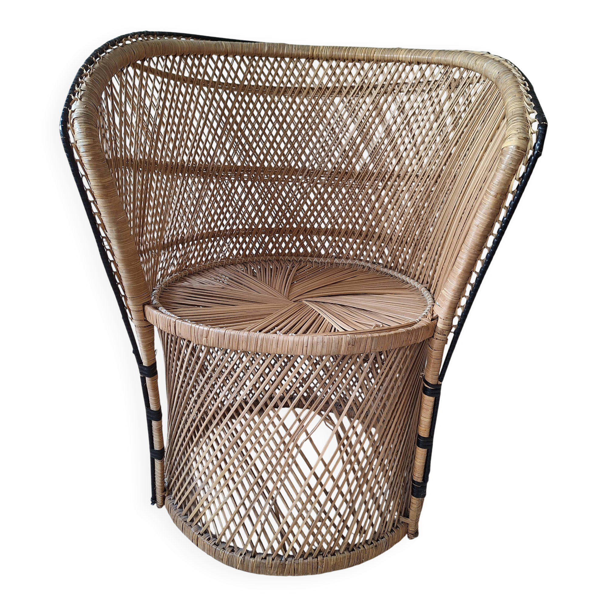 Chaise en rotin vintage