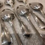 12 Christofle silver plated dessert spoons, 17cm