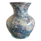 Laque line vase in églomisé glass, unique piece, handmade in france