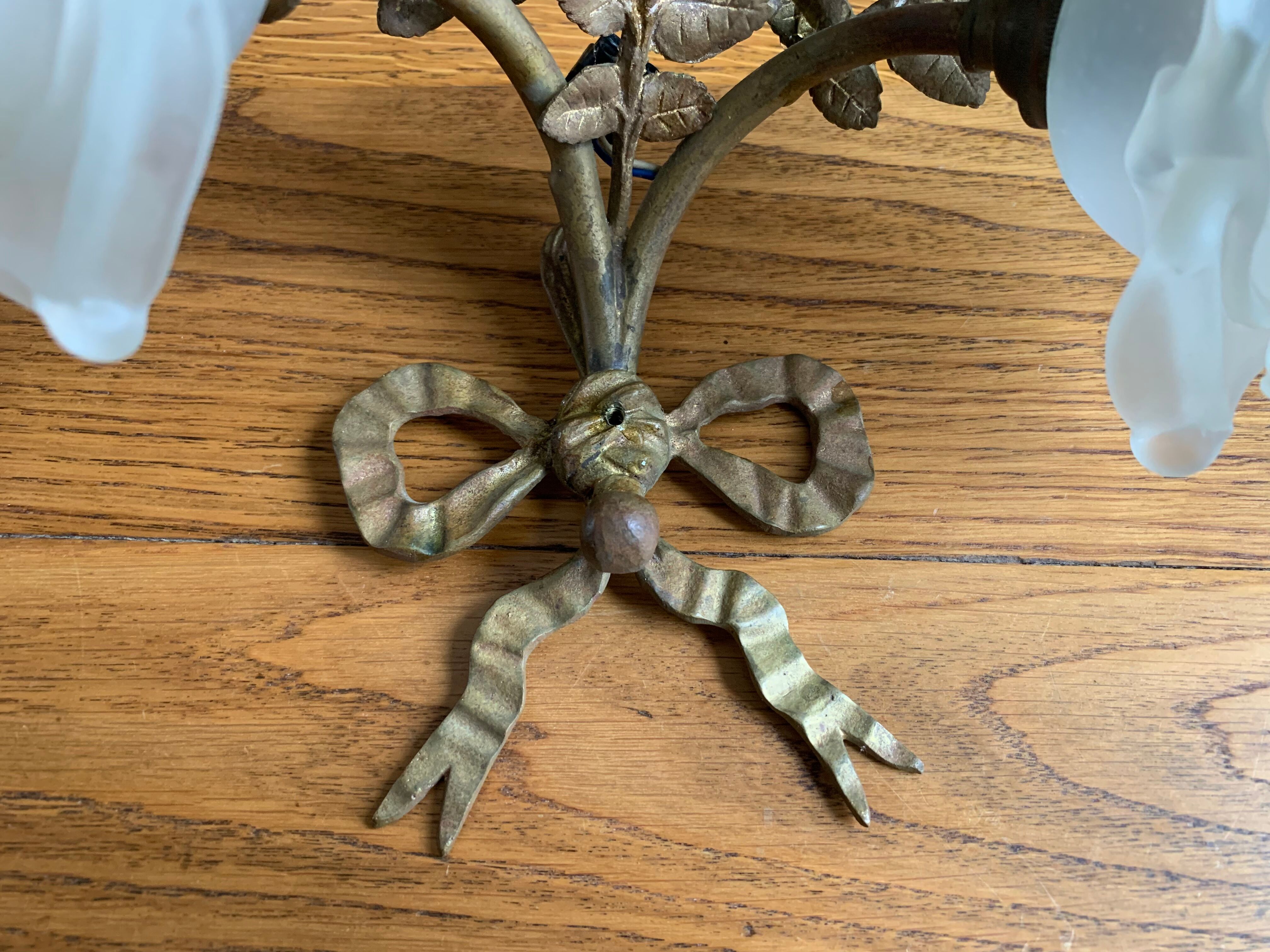 Set of 2 golden knot sconces