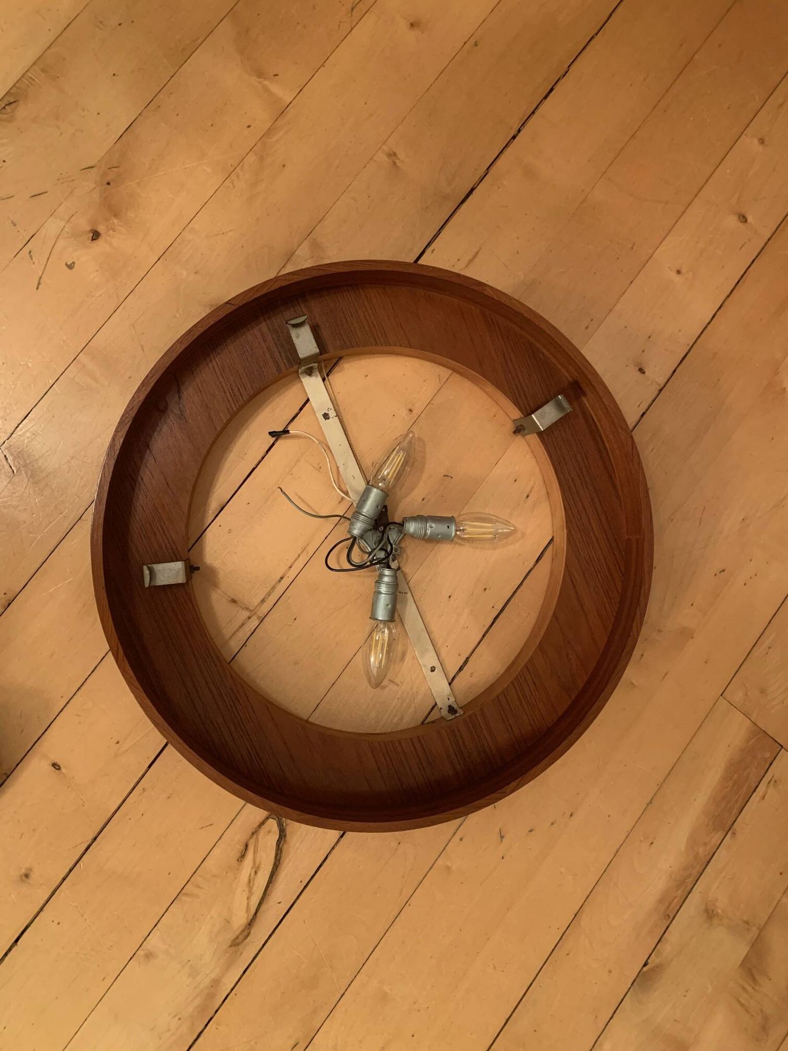 Teak, illuminated mirror, Italy, 1960s