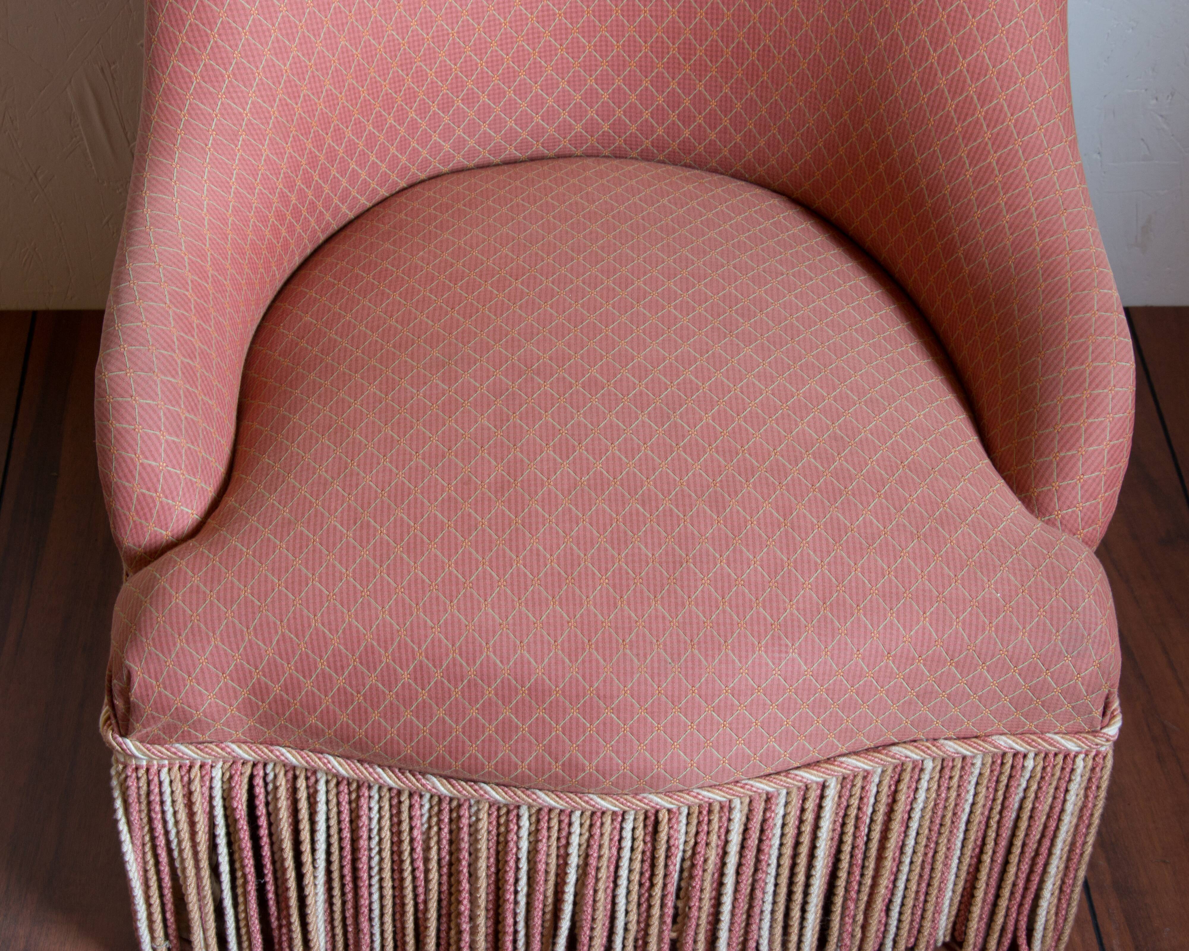 Pink and gold toad chair