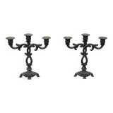 Pair of vintage candlesticks, baroque rococo style.