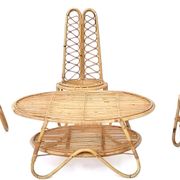 Set of Three Vintage Bamboo Garden Chairs, Italy