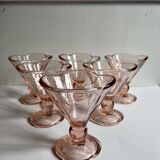 Pink glass ice cream cups