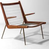 Minimalist 'Boomerang' lounge chair by Peter Hvidt & Orla Møgaard, Denmark