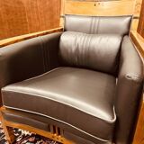 Classic Art Deco Armchair Black Low