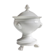 White porcelain confiturier with lion paws and masks. 19th century.