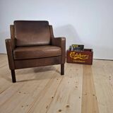 Vintage leather armchair – Mogensen style, 1960s
