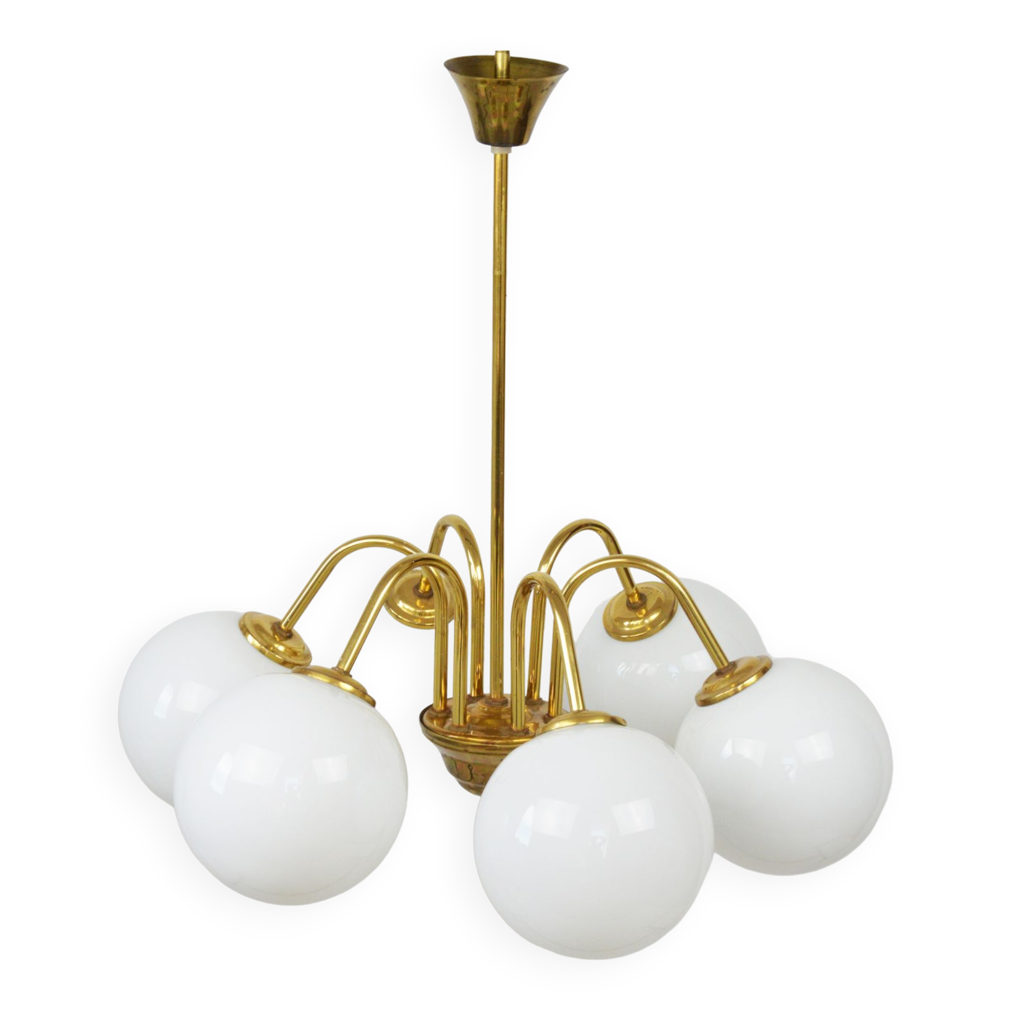 Six-arm chandelier, Poland, 1980s