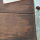 Table / Vintage cherry wood desk with turned legs – Natural patina
