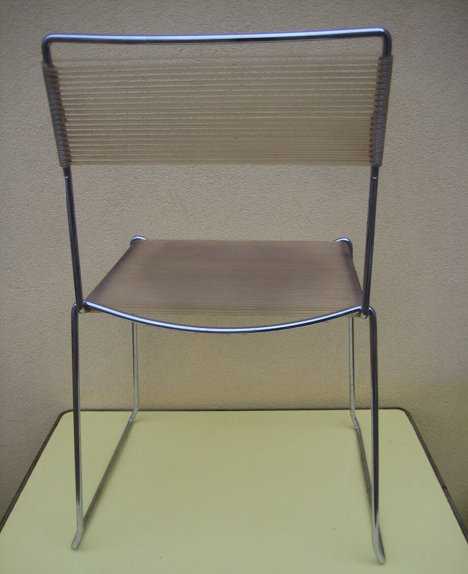 Chrome and scoubidou chair