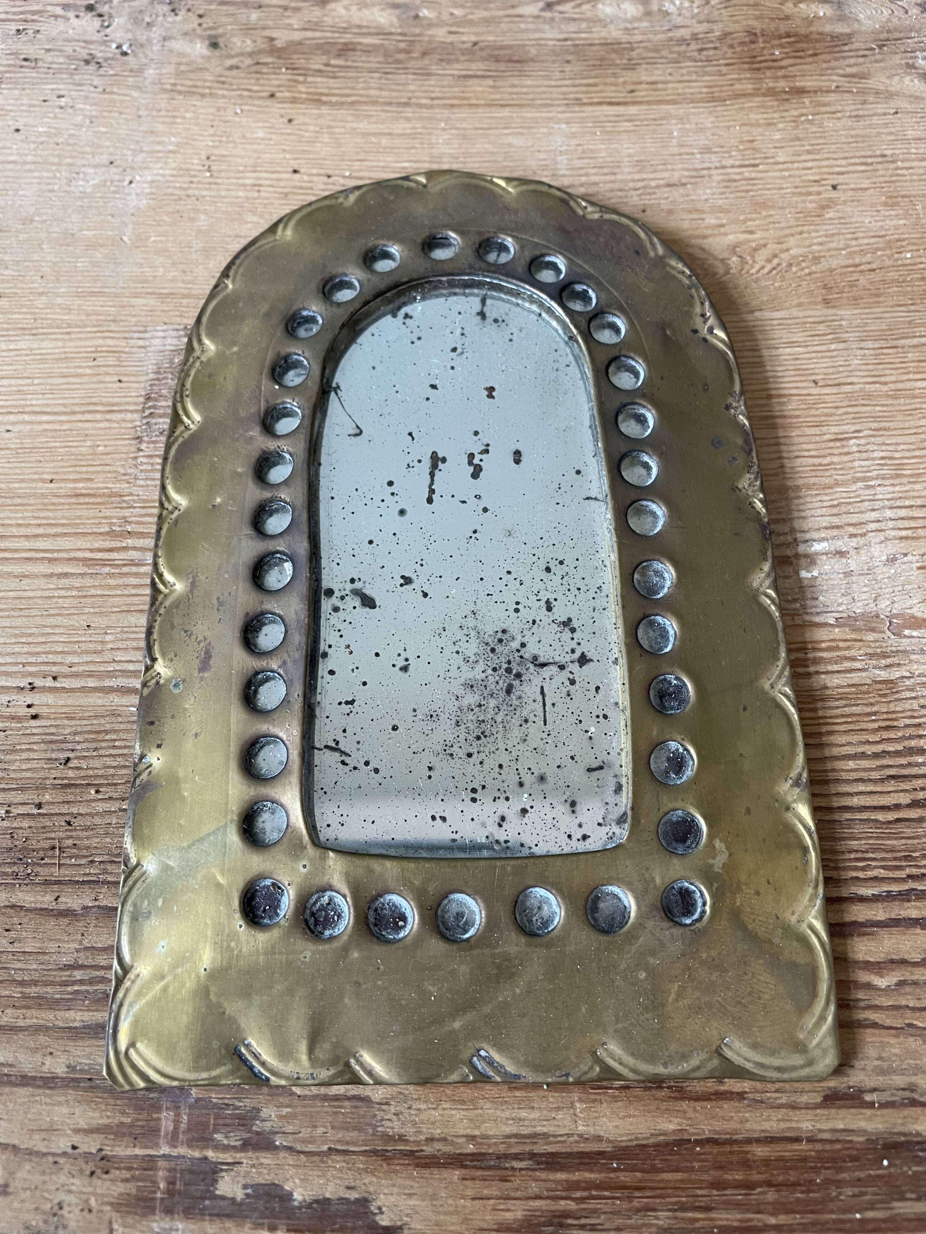 Set of 4 vintage brass mirrors