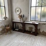 Oak console with white marble top 1970