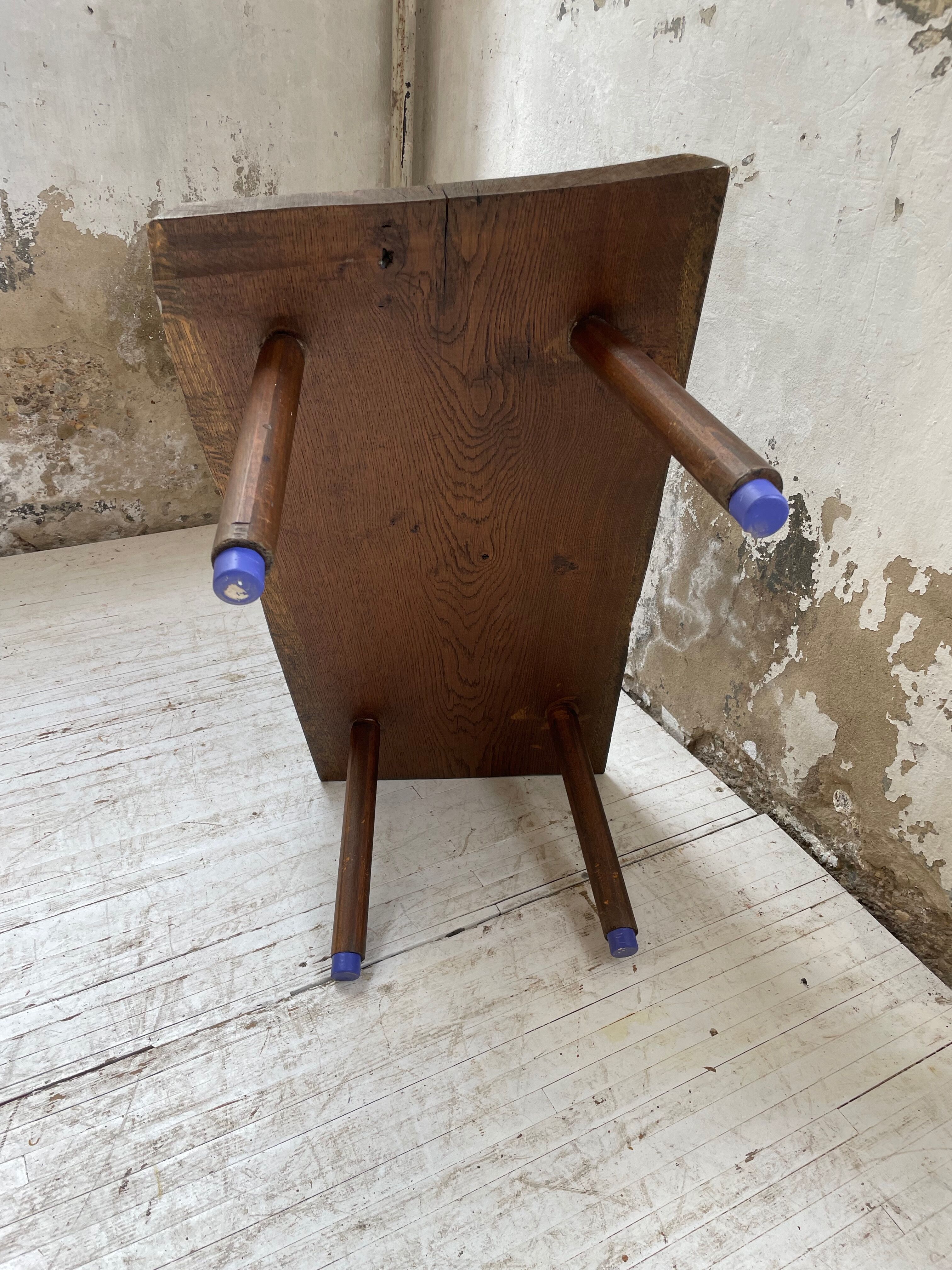 Brutalist oak coffee table