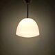 Art Deco pendant light in white opaline glass with chrome frame, 1920-30