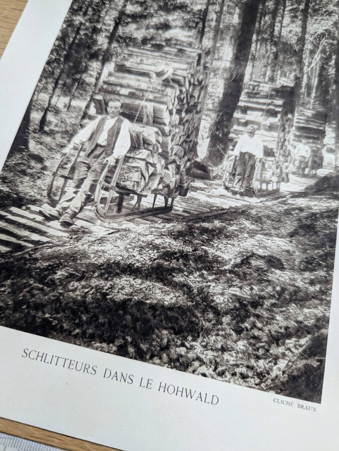 Skiers in the Hohwald, photo print from 1942.