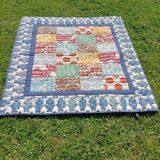 Retro colorful fleece bedspread