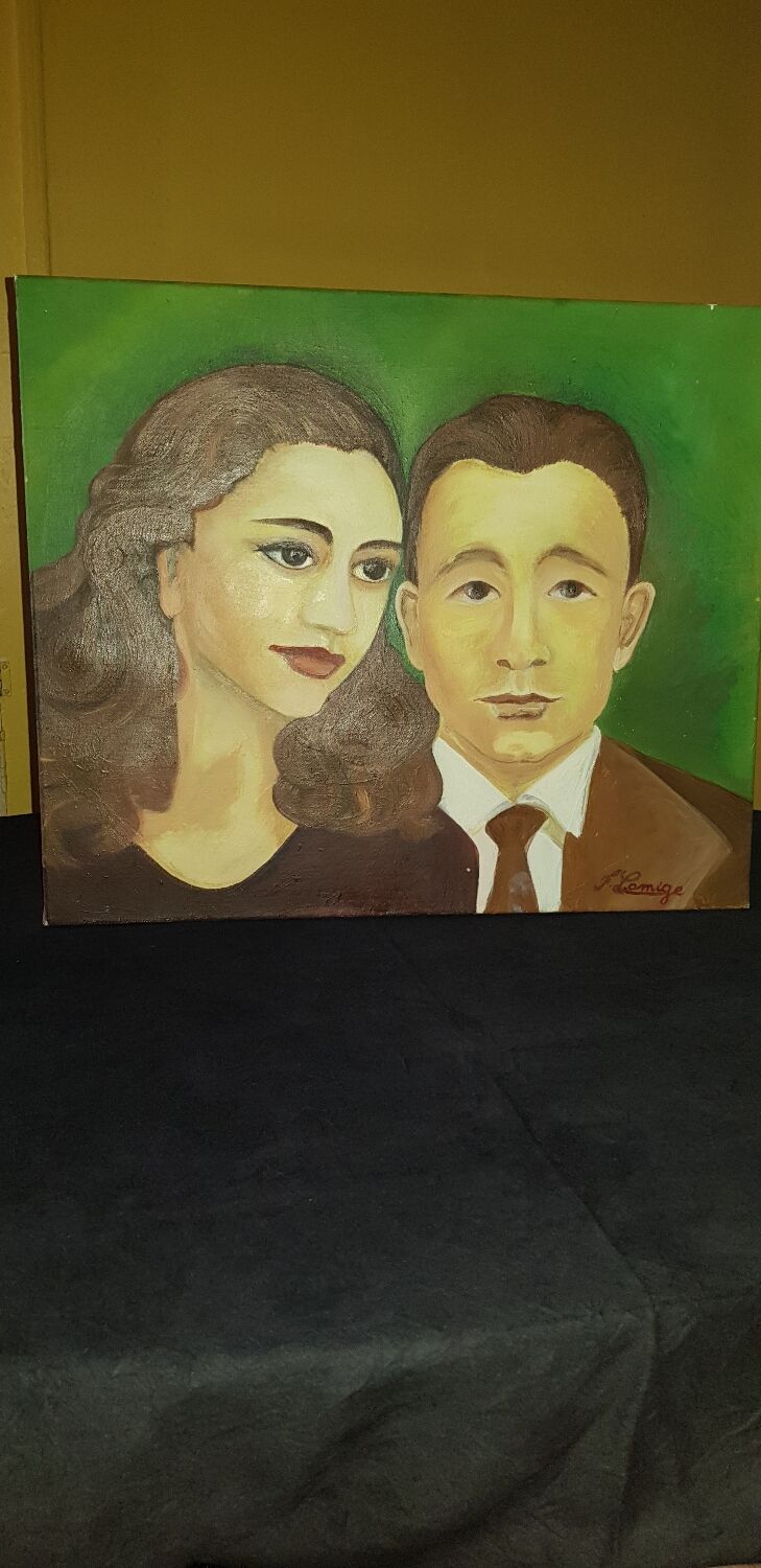 Oil on canvas signed F.Lamige.