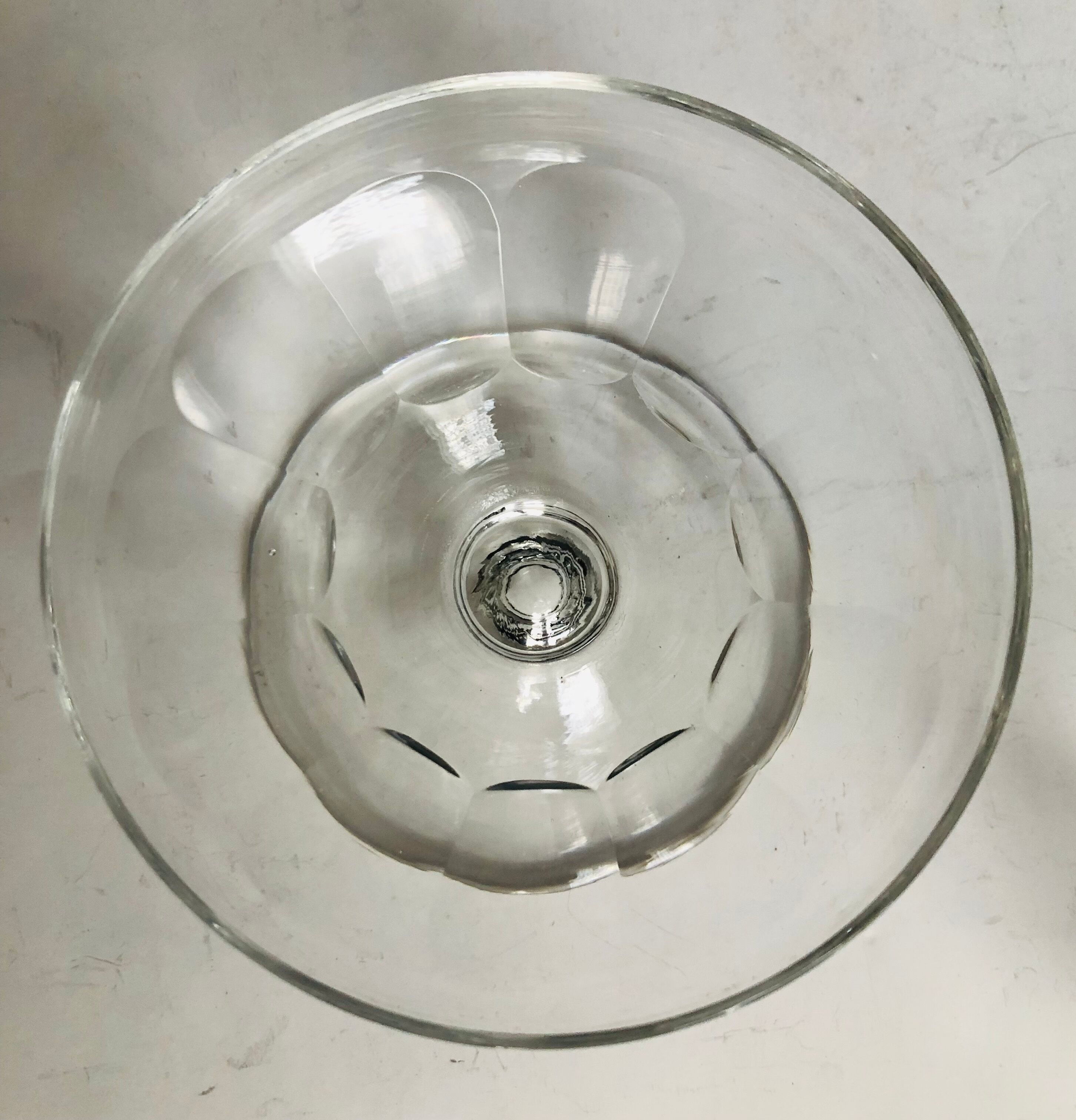 Set of six crystal champagne glasses