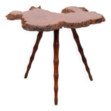 Table d'appoint en ronce organique des années 1950