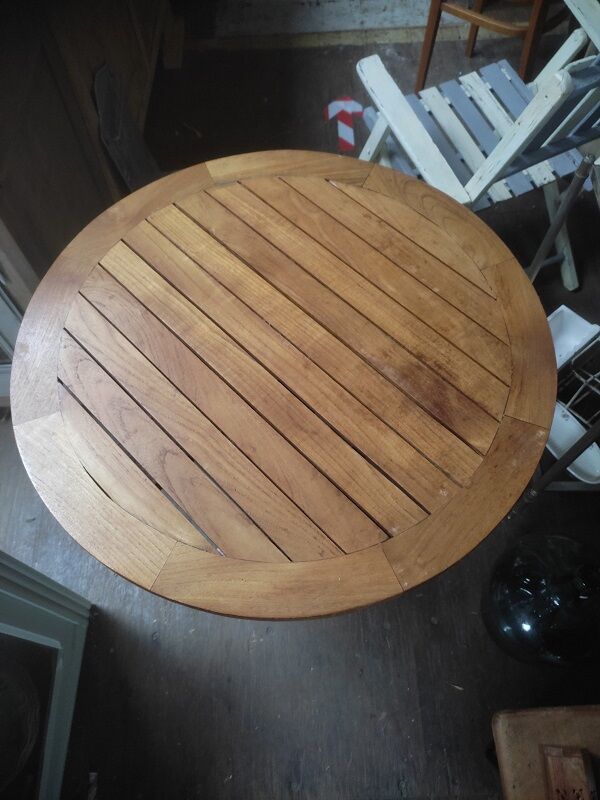 Table wood teak varnished Medici