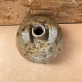 Ancienne cruche huile jarre double anse grès vernissé gris vintage