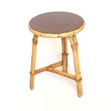 Rattan tripod stool