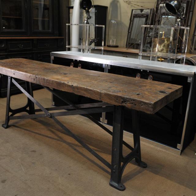 Industrial metal and wood console 1920