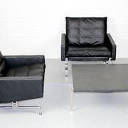 Set 2 vintage PK31/1 Lounge Chair & PK61 Coffee Table by Poul Kjaerholm for E. Kold Christensen