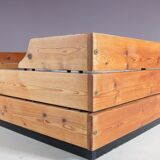 1970s pine wooden bed from Finland