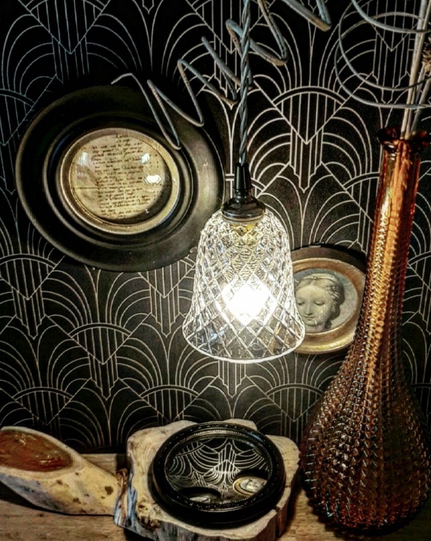 Baladeuse vintage verre ciselé