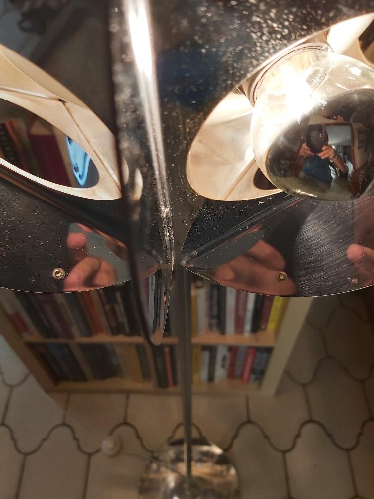 Vintage Sputnik chrome metal lamp 70s