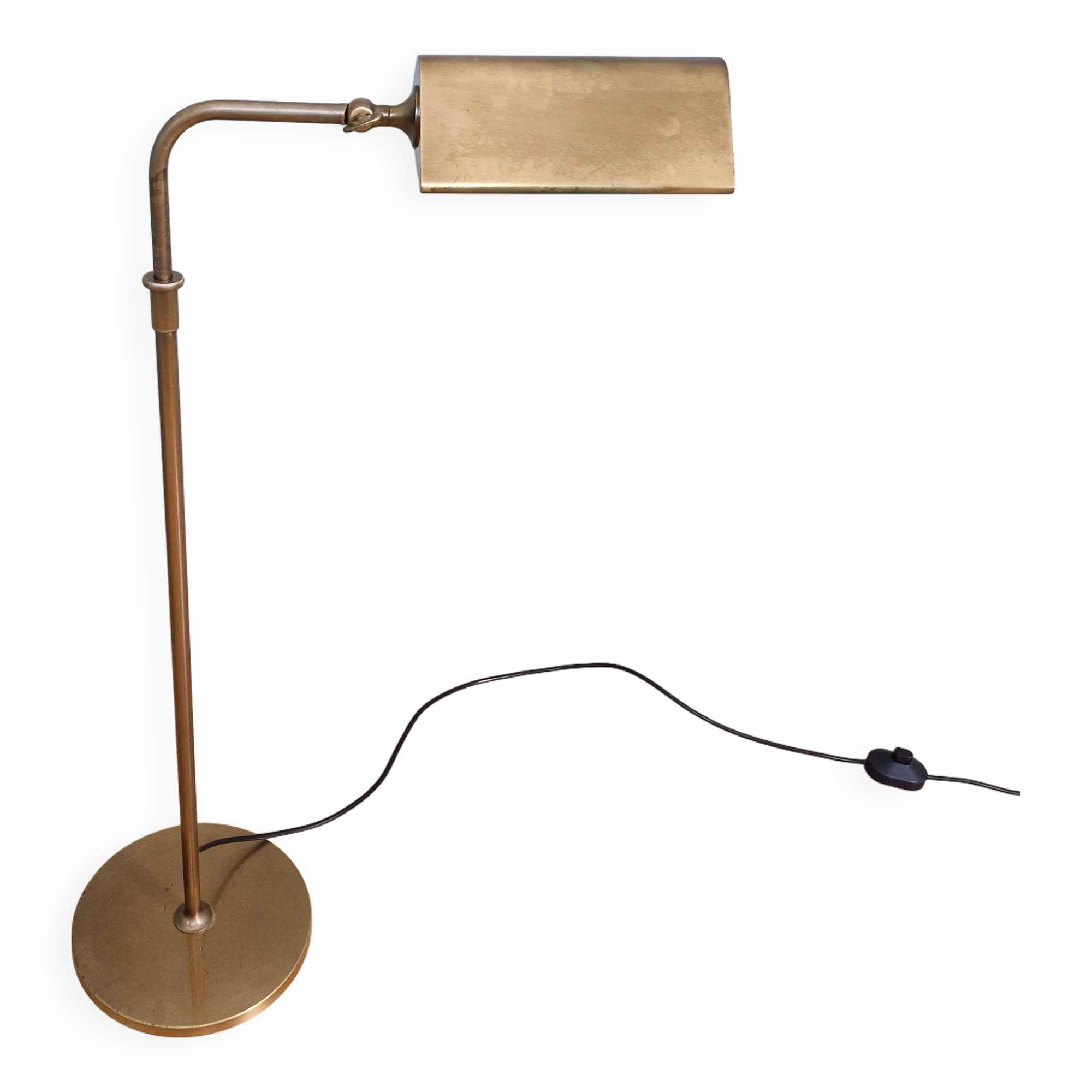 Brass floor lamp, Florian Schulz, Reiminterline, 1970