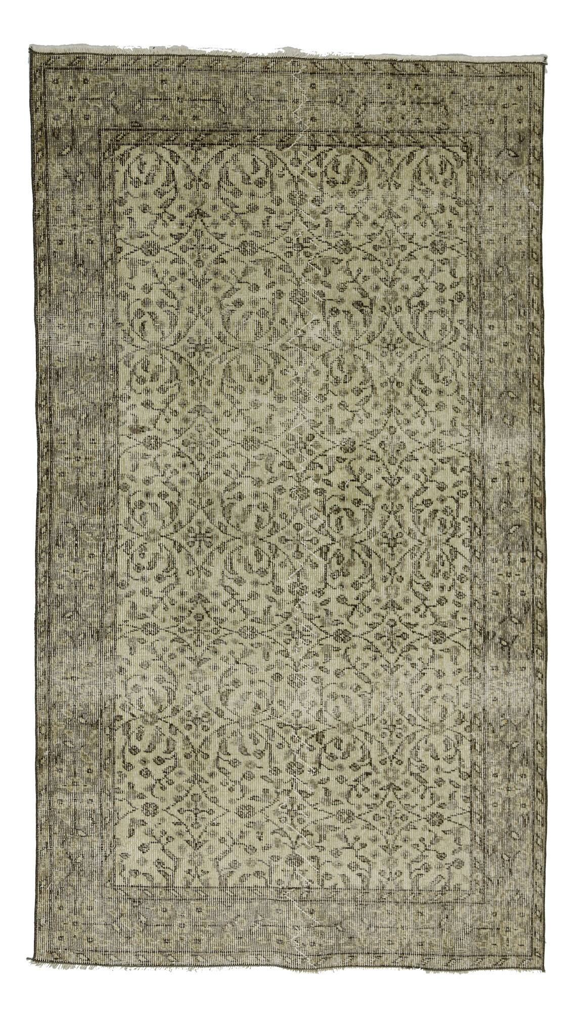 Turkish Anatolian Handmade Vintage Area Rug 210 cm x 105 cm