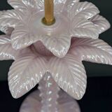 Palm tree lamp in pearly pink ceramic, Italy, circa 1960