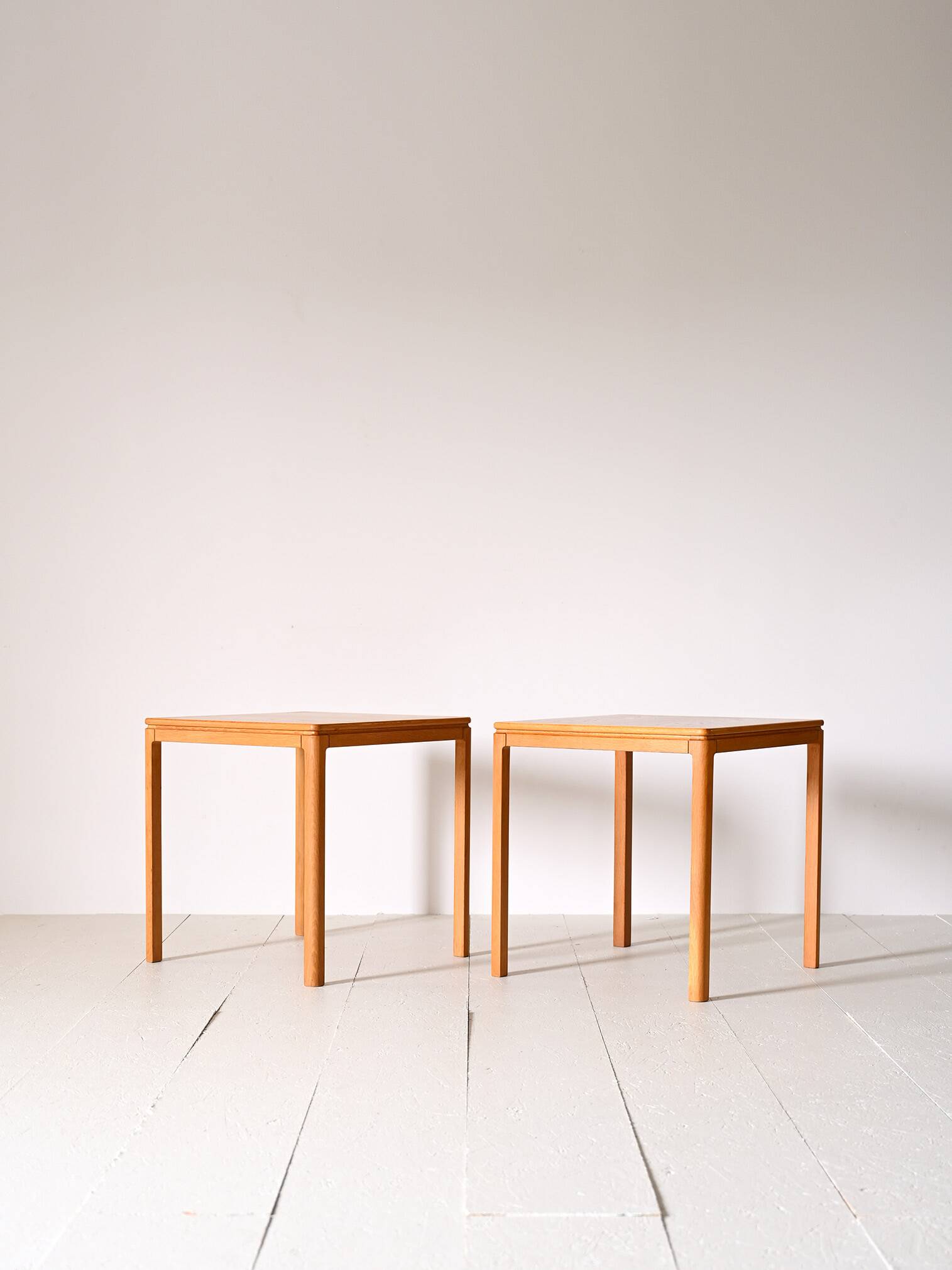 Pair of oak side tables