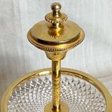 Double dessert display. Glass and gilded metal. Very good condition